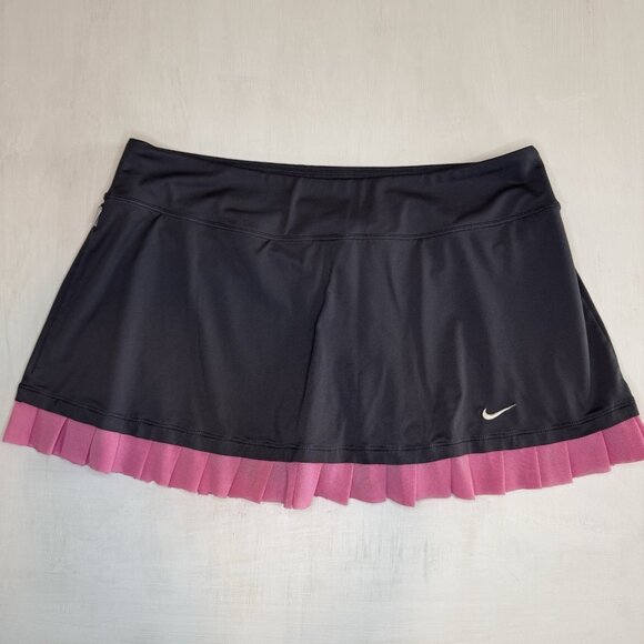 Nike Dri-Fit Skirt Skort Womens Large Pleated Tennis Golf Pickleball Gray Pink - Picture 1 of 7